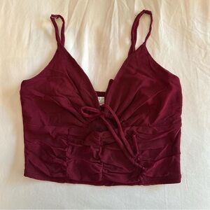 Urban Outfitters Burgundy Cropped Tank Top